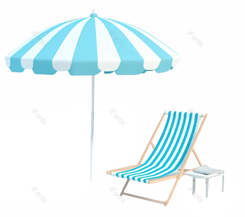 卡通图片,夏天元素,插画PNG,蓝色免抠素材